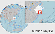 Gray Location Map of Quhai, highlighted parent region, hill shading