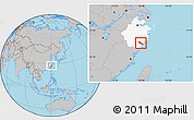 Gray Location Map of Quhai, highlighted parent region