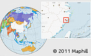 Political Location Map of Quhai, highlighted country