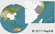 Satellite Location Map of Quhai, highlighted country, highlighted parent region