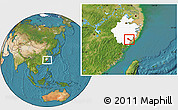 Satellite Location Map of Quhai, highlighted parent region