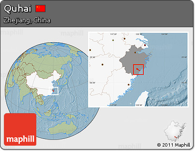 Savanna Style Location Map of Quhai, highlighted country, highlighted parent region, hill shading