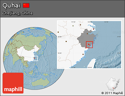 Savanna Style Location Map of Quhai, highlighted country, highlighted parent region, hill shading
