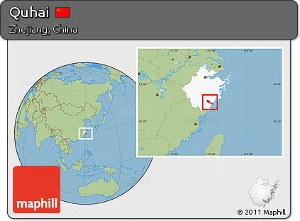 Savanna Style Location Map of Quhai, highlighted parent region
