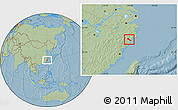 Savanna Style Location Map of Quhai, hill shading