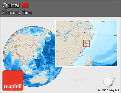 Shaded Relief Location Map of Quhai