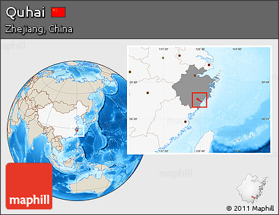 Shaded Relief Location Map of Quhai, highlighted country, highlighted parent region