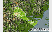Physical Map of Quhai, darken
