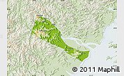 Physical Map of Quhai, lighten