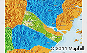 Physical Map of Quhai, political outside