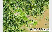 Physical Map of Quhai, satellite outside