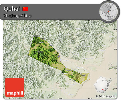 Satellite Map of Quhai, lighten