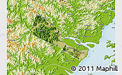Satellite Map of Quhai, physical outside