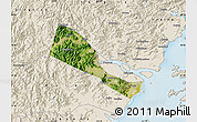 Satellite Map of Quhai, shaded relief outside