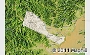 Shaded Relief Map of Quhai, satellite outside