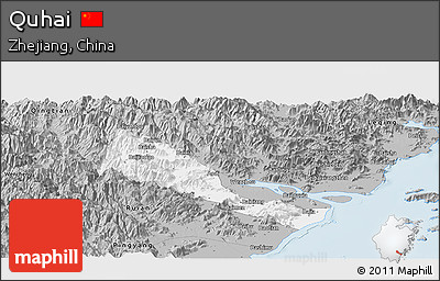 Gray Panoramic Map of Quhai