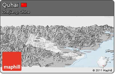 Gray Panoramic Map of Quhai