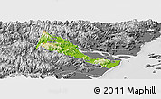 Physical Panoramic Map of Quhai, desaturated