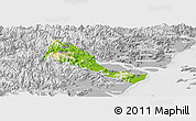 Physical Panoramic Map of Quhai, lighten, desaturated