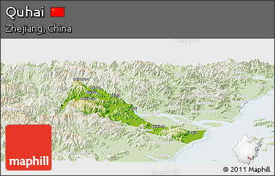 Physical Panoramic Map of Quhai, lighten