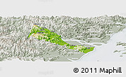 Physical Panoramic Map of Quhai, lighten, semi-desaturated