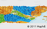 Physical Panoramic Map of Quhai, political outside