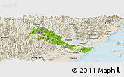 Physical Panoramic Map of Quhai, shaded relief outside