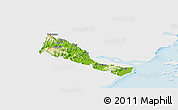 Physical Panoramic Map of Quhai, single color outside