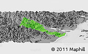 Political Panoramic Map of Quhai, desaturated