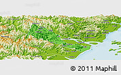 Political Panoramic Map of Quhai, physical outside