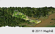 Satellite Panoramic Map of Quhai, darken
