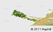 Satellite Panoramic Map of Quhai, single color outside
