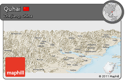 Shaded Relief Panoramic Map of Quhai