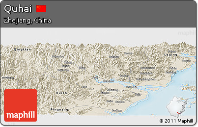Shaded Relief Panoramic Map of Quhai
