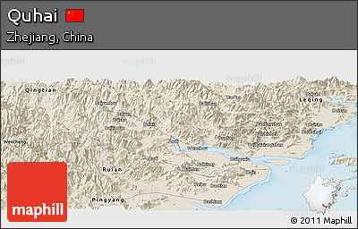 Shaded Relief Panoramic Map of Quhai