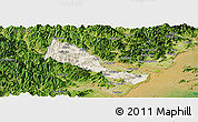 Shaded Relief Panoramic Map of Quhai, satellite outside