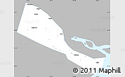 Gray Simple Map of Quhai, single color outside