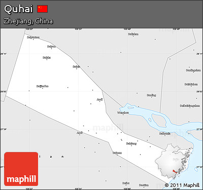 Silver Style Simple Map of Quhai