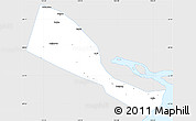 Silver Style Simple Map of Quhai, single color outside