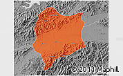 Political 3D Map of Quzhou Shi, desaturated