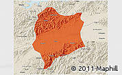 Political 3D Map of Quzhou Shi, shaded relief outside