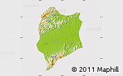 Physical Map of Quzhou Shi, cropped outside