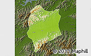 Physical Map of Quzhou Shi, darken