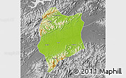 Physical Map of Quzhou Shi, desaturated