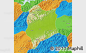 Physical Map of Quzhou Shi, political outside