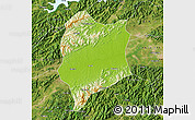 Physical Map of Quzhou Shi, satellite outside