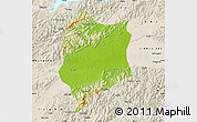 Physical Map of Quzhou Shi, shaded relief outside