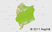Physical Map of Quzhou Shi, single color outside