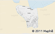 Classic Style 3D Map of Shaoxing Shi, single color outside