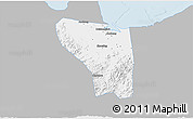 Gray 3D Map of Shaoxing Shi, single color outside